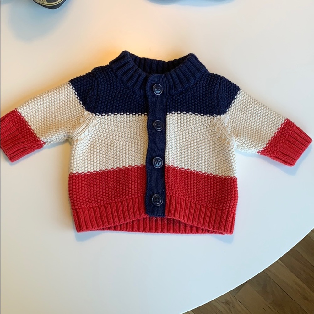 Red white and blue baby gap sweater.